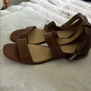 Brown Sandals with Gold Accent